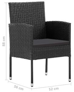 VidaXL 4 db fekete polyrattan kerti szék