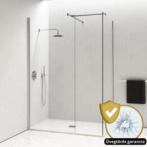 HD Arlo Kombi Walk-In zuhanyfal, 70x80 cm, 8 mm vastag vízlepergető biztonsági üveggel, 200 cm magas, króm profillal és távtartóval