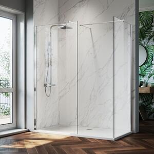 HD Arlo Kombi Walk-In zuhanyfal 8 mm vastag vízlepergető biztonsági üveggel, 200 cm magas, króm profillal és távtartóval