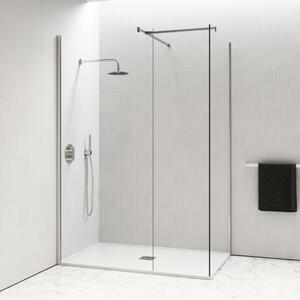 HD Arlo Kombi Walk-In zuhanyfal 8 mm vastag vízlepergető biztonsági üveggel, 200 cm magas, króm profillal és távtartóval