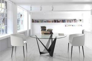 MIGUEL design kerek étkezőasztal - 130/140/150cm - fekete