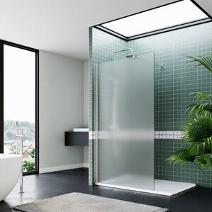 HD Arlo Matt Walk-In zuhanyfal, 80x200 cm, 8 mm vastag vízlepergető biztonsági matt üveggel, 200 cm magas, króm profillal és távtartóval