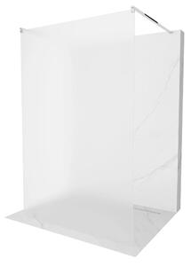 HD Arlo Matt Light szabadonálló Walk-In zuhanyfal 8 mm vastag vízlepergető biztonsági matt üveggel, 200 cm magas, két távtartóval
