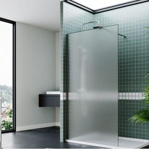 HD Arlo Matt Black Walk-In zuhanyfal, 80x200 cm, 8 mm vastag vízlepergető biztonsági matt üveggel, 200 cm magas, fekete profillal és távtartóval