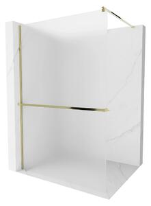 HD Arlo+ Matt Gold Walk-In zuhanyfal 8 mm vastag vízlepergető biztonsági matt üveggel, 200 cm magas, arany profillal és távtartóval