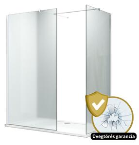 HD Arlo Matt Kombi Walk-In zuhanyfal, 90x90 cm, 8 mm vastag vízlepergető biztonsági matt üveggel, 200 cm magas, króm profillal és távtartóval