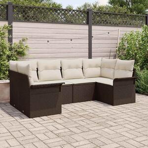 Kerti Kanapé Szett tárolóval 6 pcs Barna Poli rattan