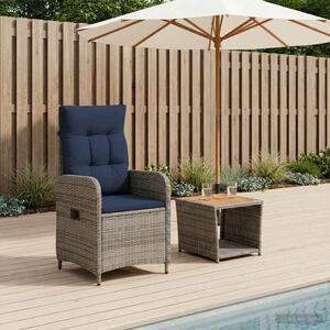 VidaXL Kerti lounge szett 2 db PE rattan és porbevonatos acél