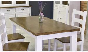 Tömörfa asztal fehér - barna