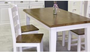 Tömörfa asztal fehér - barna