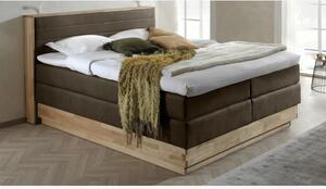 Boxspring tölgyfa ágy rakodótérrel és matraccal, Moneta 180