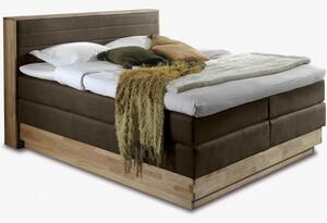 Boxspring tölgyfa ágy rakodótérrel és matraccal, Moneta 180