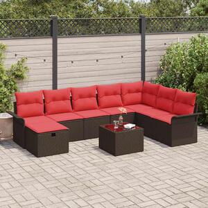 Kerti Kanapé Szett párnával tárolóval 9 pcs Poli rattan