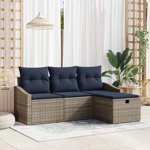 VidaXL Kanapé Szett párnával 3 pcs polirattan
