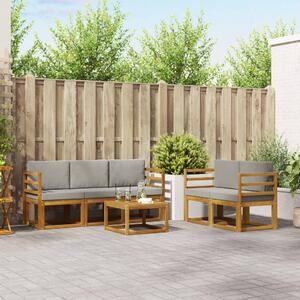 VidaXL Kültéri kanapé szett 6 pcs Természetes és Világosszürke