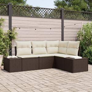 Kerti Kanapé Szett 4 pcs Barna polirattan