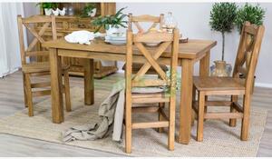 Ebédlőasztal és székek rusztikus stílusban