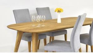 Tölgyfa asztal és modern étkezőszékek