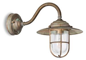 Moretti Luce Kültéri fali lámpa Chalet140 antik sárgaréz/tiszta, dimmelhető, Bronz / antik sárgaréz, Sárgaréz, Antik