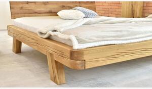 Gerendákból készült luxus tölgyfa ágy, lekerekített franciaágy, Mia 180 x 200