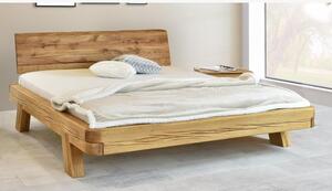 Gerendákból készült luxus tölgyfa ágy, lekerekített franciaágy, Mia 160 x 200