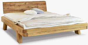 Gerendákból készült luxus tölgyfa ágy, lekerekített franciaágy, Mia 160 x 200