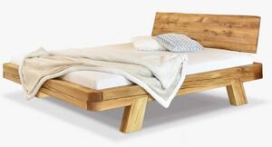 Gerendákból készült luxus tölgyfa ágy, lekerekített franciaágy, Mia 200 x 200