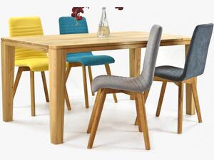 Arosa kárpitos székek tölgyfa lábakkal és York tölgyfa étkezőasztal