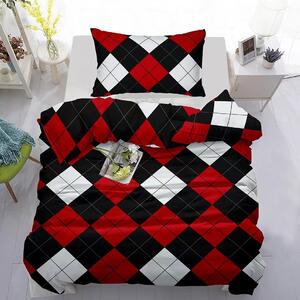 SQUARES fekete pamut ágyneműhuzat