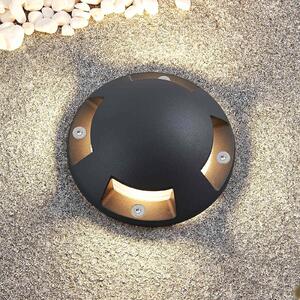 Lindby Huban LED padlósugárzó, 15 cm, 4 lámpás, antracit, Fekete, Alumínium, Modern