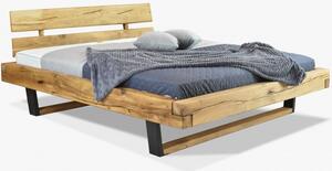 Modern ágy tömör tölgyfából - fém lábak, Laura 180 x 200