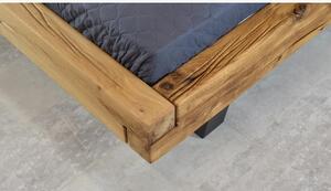Modern ágy tömör tölgyfából - fém lábak, Laura 200 x 200