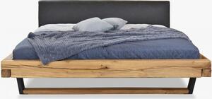 Modern tömör tölgyfa ágy - fém lábak, Laura 180 x 200