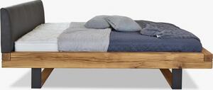 Modern tömör tölgyfa ágy - fém lábak, Laura 180 x 200