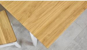 Tömörfa asztal tölgy + fehér, Tomino