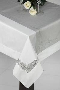 Klara exkluzív asztalterítő kristály díszítéssel Acélszürke 145x350 cm