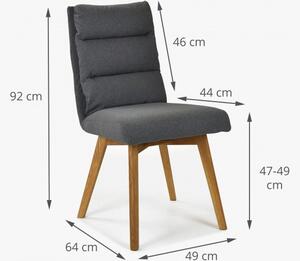 Kényelmes szék, Kampa - tölgyfa lábak, sötétszürke