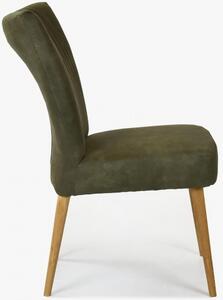Elegáns szék Valencia - lekerekített tölgyfa lábak, oliva zöld