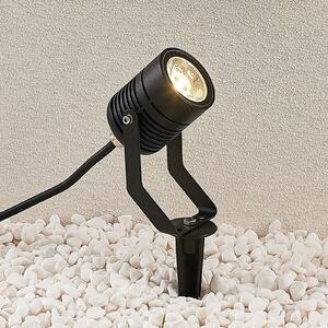 Lindby LED kültéri spot Maris földtüskével, IP65, fekete, Fekete, fém, Modern