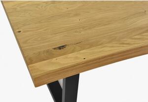 Luxus tölgyfa asztal Emma - fém lábak 160 x 90 cm