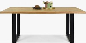 Luxus tölgyfa asztal Emma - fém lábak 160 x 90 cm