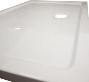 Modena Slim aszimmetrikus szögletes akril zuhanytálca, 80x100 cm