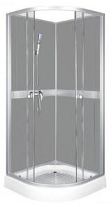 Classic 80x80 cm Grey hátfalas zuhanykabin zuhanytálcával