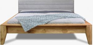Tömör tölgyfa ágy - anyag fejtámla, Torino 180 x 200 cm