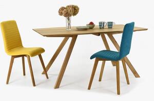 Masszív étkezőasztal tölgy 160 x 90, design lábak Kolin