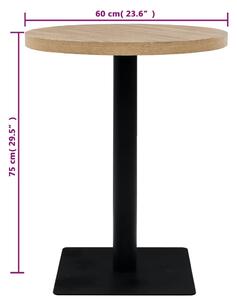 VidaXL kerek, tölgyfa színű MDF/acél bisztró asztal 60 x 75 cm
