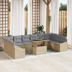 Kerti Kanapé Szett párnával 11 pcs Beige és Világosszürke