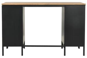 VidaXL tömör fenyőfa és acél kétszekrényes íróasztal 100 x 50 x 76 cm