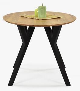 Ovális tölgyfa asztal, fekete lábak Mak 140 x 90 cm