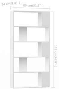 VidaXL fehér forgácslap könyvszekrény/térelválasztó 80x24x159 cm